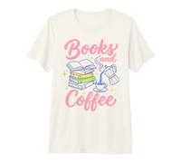 Books and Coffee Reading Lover Bookish Cafe Aesthetic T-Shirt Haut de Gamme