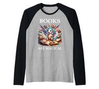 Books are Magical Dragon Book Lover Read Books Happy Dragons Manche Raglan