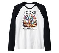 Books are Magical Dragon Book Lover Read Books Happy Dragons Manche Raglan