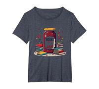 Books are My Jam, Un Cadeau fantaisiste pour Lecteur Bookworm T-Shirt, Femme Grandes Tailles, Bleu Chiné, 6X