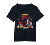Books are My Jam, Un Cadeau fantaisiste pour Lecteur Bookworm T-Shirt, Femme Grandes Tailles, Noir, 6X
