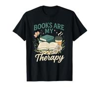 Books are My Therapy Cozy Book Lover Reading & Coffee T-Shirt