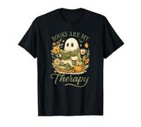 Books are My Therapy Cute Ghost Halloween Reader T-Shirt