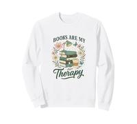 Books are My Therapy Floral Books & Desk Lamp Book Lover Sweatshirt