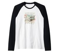 Books are My Therapy Floral Stack Book Lover Graphic Manche Raglan