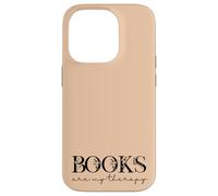 Books are My Therapy Lover Bookish Librarian Boho Floral Coque pour iPhone 14 Pro