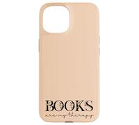 Books are My Therapy Lover Bookish Librarian Boho Floral Coque pour iPhone 15