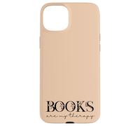 Books are My Therapy Lover Bookish Librarian Boho Floral Coque pour iPhone 15 Plus