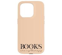 Books are My Therapy Lover Bookish Librarian Boho Floral Coque pour iPhone 15 Pro