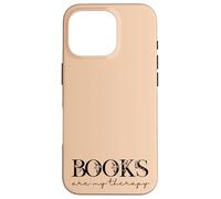 Books are My Therapy Lover Bookish Librarian Boho Floral Coque pour iPhone 16 Pro