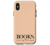 Books are My Therapy Lover Bookish Librarian Boho Floral Coque pour iPhone X/XS