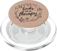 Books are My Therapy Lover Bookish Librarian Boho Floral PopSockets PopGrip pour MagSafe