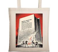 Books Cannot be Killed by fire People die but Books Never die Sac fourre-tout en coton écologique naturel Beige