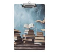 Books in The Sky Porte-bloc en acrylique avec clip discret avec crochet de suspension Format A4 Peut contenir 100 feuilles pour ateliers et bureau