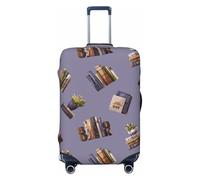Books lover Plants Reading Print Housses de bagage de voyage élastiques pour valises de 45,7 à 81,6 cm, Noir, Mediano