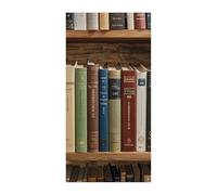Books on The Bookshelf Door Decorative Banner Door Cover Sign Background Supplies Porche Sign Photo Background for Holiday Birthday Party Indoor Outdoor Decor