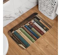 Books On The Bookshelf Paillasson de bienvenue antidérapant, absorbant, doux, lavable, tapis moderne pour décoration élégante de cuisine, chambre à coucher, salle de bain, 40,6 x 61 cm