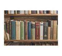 Books on The Bookshelf - Petit tapis lavable avec envers en caoutchouc antidérapant pour cuisine, chambre à coucher, salle de bain, décoration de sol