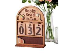 Books Read This Year Sign,3D Printed Books Read | Rustic Vintage Wooden Home Display | Book Lover Reading Counter Sign | For Shelf Desk Office Study Living Room
