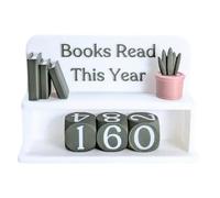 Books Read This Year Tracker Book Counter Sign For Reading Goal Display Shelf Ornament Reading Challenge For Readers, Teachers, Writers and Library Lovers