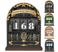 Books Read This Year Tracker, Book Counter Sign, Wooden Bookshelf Library Decoration for Readers Lover, Stylish Looking Tabletop Decor Book Accessories for Reading Goal, Bookworm Gift(#D)