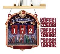 Books Read This Year - Wooden Tabletop Decoration for Home Library | Number Plate Sign with 30 Count Tracker for Bedroom Study Workspaces Shelf Nook Corner Table Display
