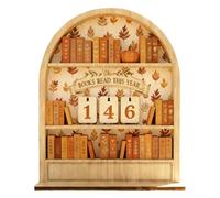Books Read This Year Wooden Tabletop Decoration, Single-Layer Wooden Sign in Pink, Orange, or Brown, Perfect for Home, Bedroom, Study, Library Shelf