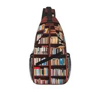 Books Sac à bandoulière unisexe avec plusieurs poches, sac à bandoulière de grande capacité, en polyester durable, sangle réglable pour les trajets quotidiens et les voyages