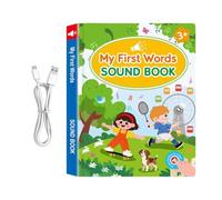 Books with Sound - Interactive Touch Words English Speaking | Rechargeable Kids Learning Books for Preschool Girls, Early Education, Reading, Daily Activities, Birthday,
