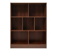 Bookshelf Bibliothèque avec 7 compartiments, 80 x 23 x 100 cm, capacité de charge 15-20 kg par compartiment, en aggloméré comprimé, aspect chêne foncé, pour bureau, chambre à coucher, bibliothèques