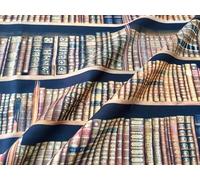 BOOKSHELF BOOK Fabric Curtain Upholstery Cotton Material Digital Print book shelf effect - 55 inch wide (Sold by the mete) by HomeBuy