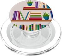 Bookshelf Book Lover Librarian Reading Decor PopSockets PopGrip pour MagSafe