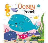 Booktopus Ocean Friends Puzzle Board Book World Learning Puzzle with Easy Grip Pieces - Educational Toys for Kids 4+ Years - Motor Skills De
