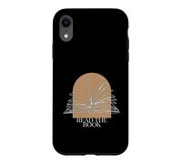 Bookworm Read The Book Boho Arch Line Art Illustration Coque pour iPhone XR