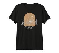 Bookworm Read The Book Boho Arch Line Art Illustration T-Shirt Haut de Gamme