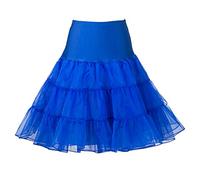 Boolavard 1950 26" Rockabilly Jupon Jupon Retro Vintage Petticoat Tutu Swing Rouge, Noir, Blanc, Bleu, Rose (L-XL (42-50), Bleu)