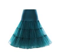Boolavard 1950 26" Rockabilly Jupon Jupon Retro Vintage Petticoat Tutu Swing Rouge, Noir, Blanc, Bleu, Rose (L-XL (42-50), Vert Foncé)