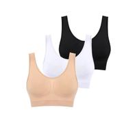 Boolavard 3 Pack (TM) - The Ultimate Comfort Bra. Prise en Charge Transparente Confort Sport Stretch Action Loisirs Noir Blanc