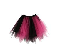 Boolavard Adulte Femmes 80's Tutu Jupe Couches Tulle Jupon Halloween Tutu (FR/ES, Alpha/Lettres, XXL, 3TG, Taille Normale, Taille Normale, Noir Pink)