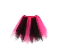 Boolavard Adulte Femmes 80's Tutu Jupe Couches Tulle Jupon Halloween Tutu (FR/ES, Alpha/Lettres, XXL, 3TG, Taille Normale, Taille Normale, Noir Rose)