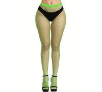 Boolavard Bas résille, Collants Taille Haute pour Femmes, Collants résille pour Femmes, Grande Taille, Taille Unique (FR/ES, Alpha/lettres, Taille unique, Taille normale, Taille normale, Vert herbe)