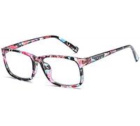 Boolavard Blue Light Bloquant Lunettes Carré Nerd Lunettes Cadre Anti Blue Ray Lunettes De Jeu D'ordinateur (Fleur)