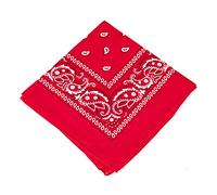 Boolavard® Lot de 1, 6 ou 12 Bandanas 100% coton, motif Paisley, couleur au choix - rouge - One Size
