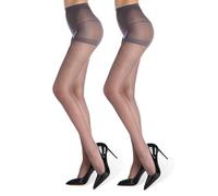 Boolavard Lot de 2/3/4 Collants élastiques Transparents 20D, collants taille haute, bas et Bonneterie pour femme (FR/ES, Alpha/lettres, L, Taille normale, Taille normale, 2 Gris)