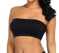 Boolavard Mode des Femmes Sexy sans Bretelles de Soutien-Gorge Boob Tube (L: 38-40, Noir)