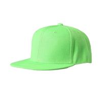 Boolavard Plat Bill Visière Classique Snapback Chapeau Blanc Réglable Bord Haut Haut de Gamme à la Mode Couleur Style Plaine Ton Casquette de Baseball (Vert)
