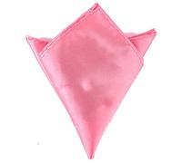 Boolavard Satin 1 pcs, 6 pcs ou 12 pcs Pack Solide Plaine De Mariage Mens Poche Carré Bureau Costume Mouchoir Hanky (Rose)