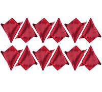 Boolavard Satin 1 pcs, 6 pcs ou 12 pcs Pack Solide Plaine De Mariage Mens Poche Carré Bureau Costume Mouchoir Hanky (12 x Rouge)