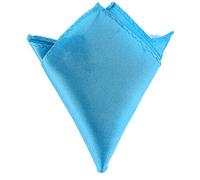Boolavard Satin 1 pcs, 6 pcs ou 12 pcs Pack Solide Plaine De Mariage Mens Poche Carré Bureau Costume Mouchoir Hanky (Bleu)
