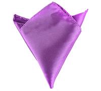 Boolavard Satin 1 pcs, 6 pcs ou 12 pcs Pack Solide Plaine De Mariage Mens Poche Carré Bureau Costume Mouchoir Hanky (Violet)